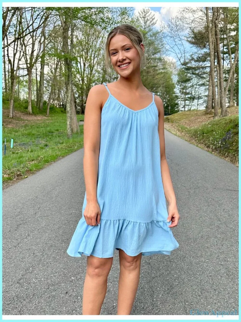 Swimsuit Coverup Spaghetti Straps Beach Cover Up Sundress Ruffled Hem Tank Dress